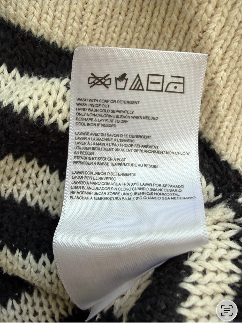 Roxy Black and Cream Striped Crewneck Sweater Size M Beach Coastal Lightweight - Picture 5 of 16